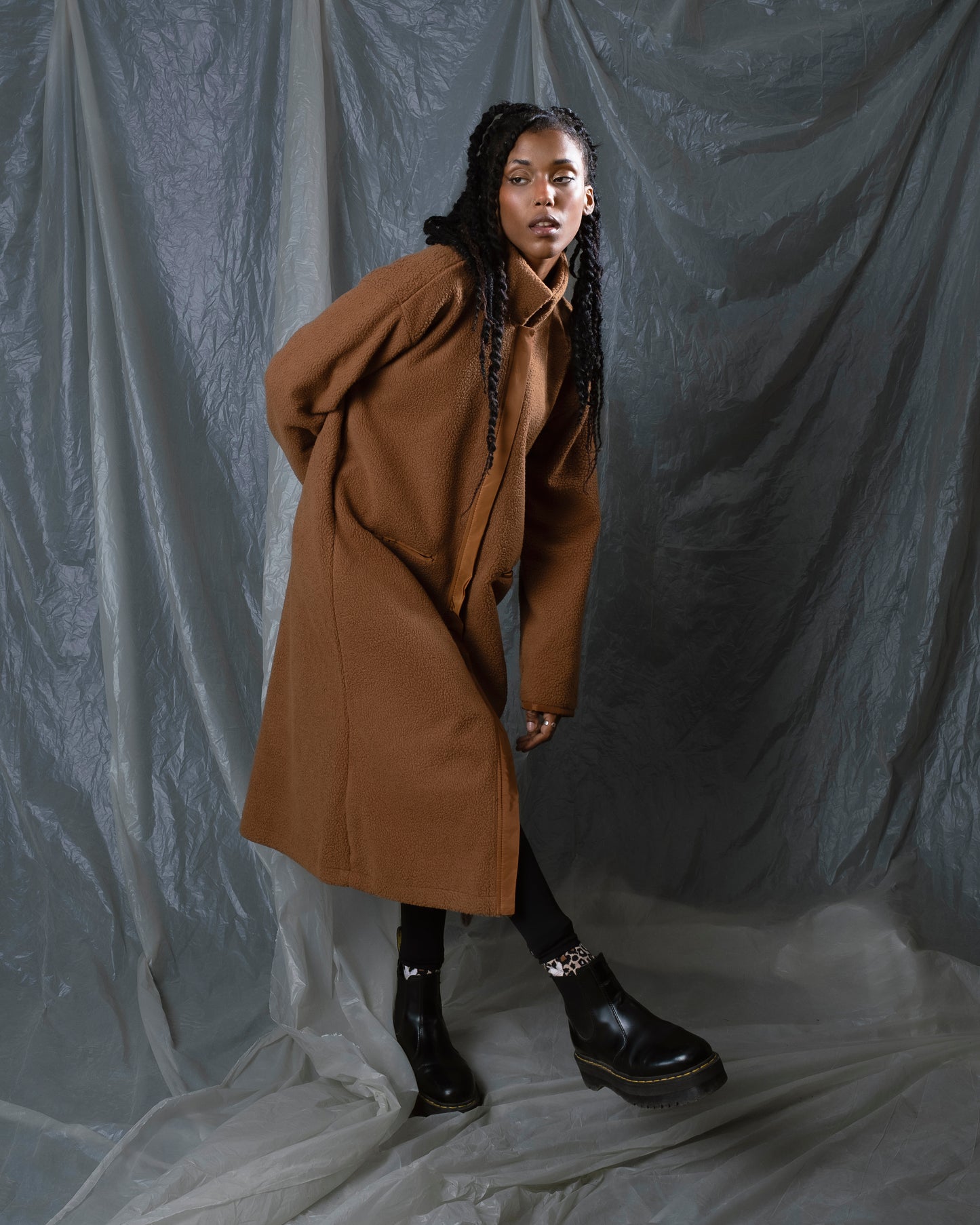 Brown fleece coat