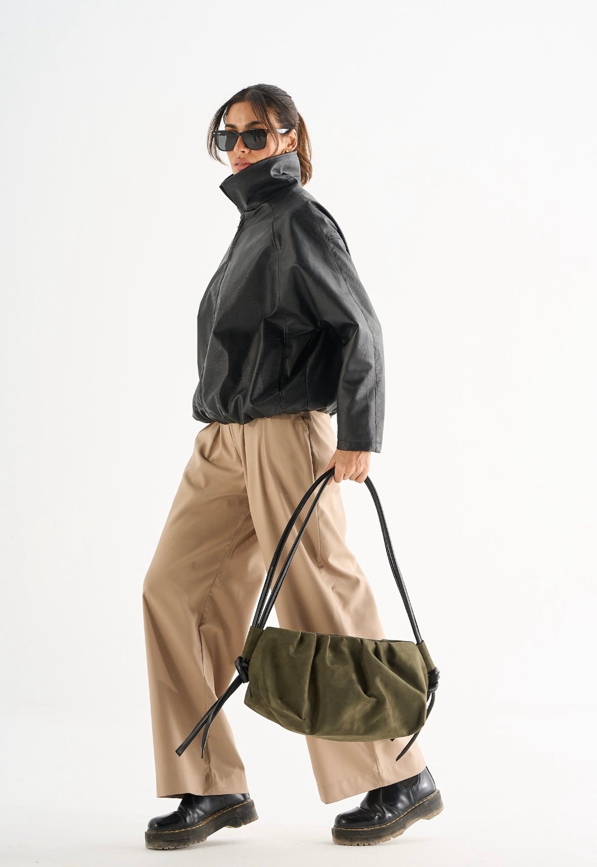 Sling - Olive Suede