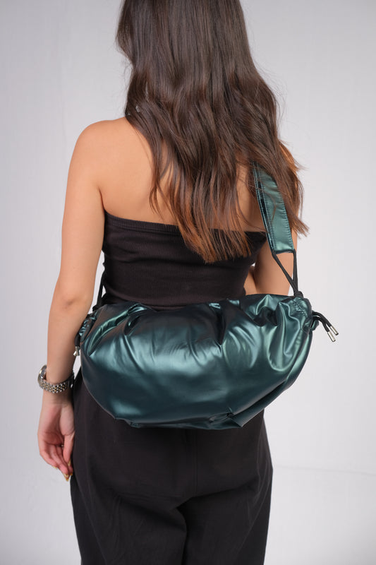 Medium String Bag - Metallic Olive