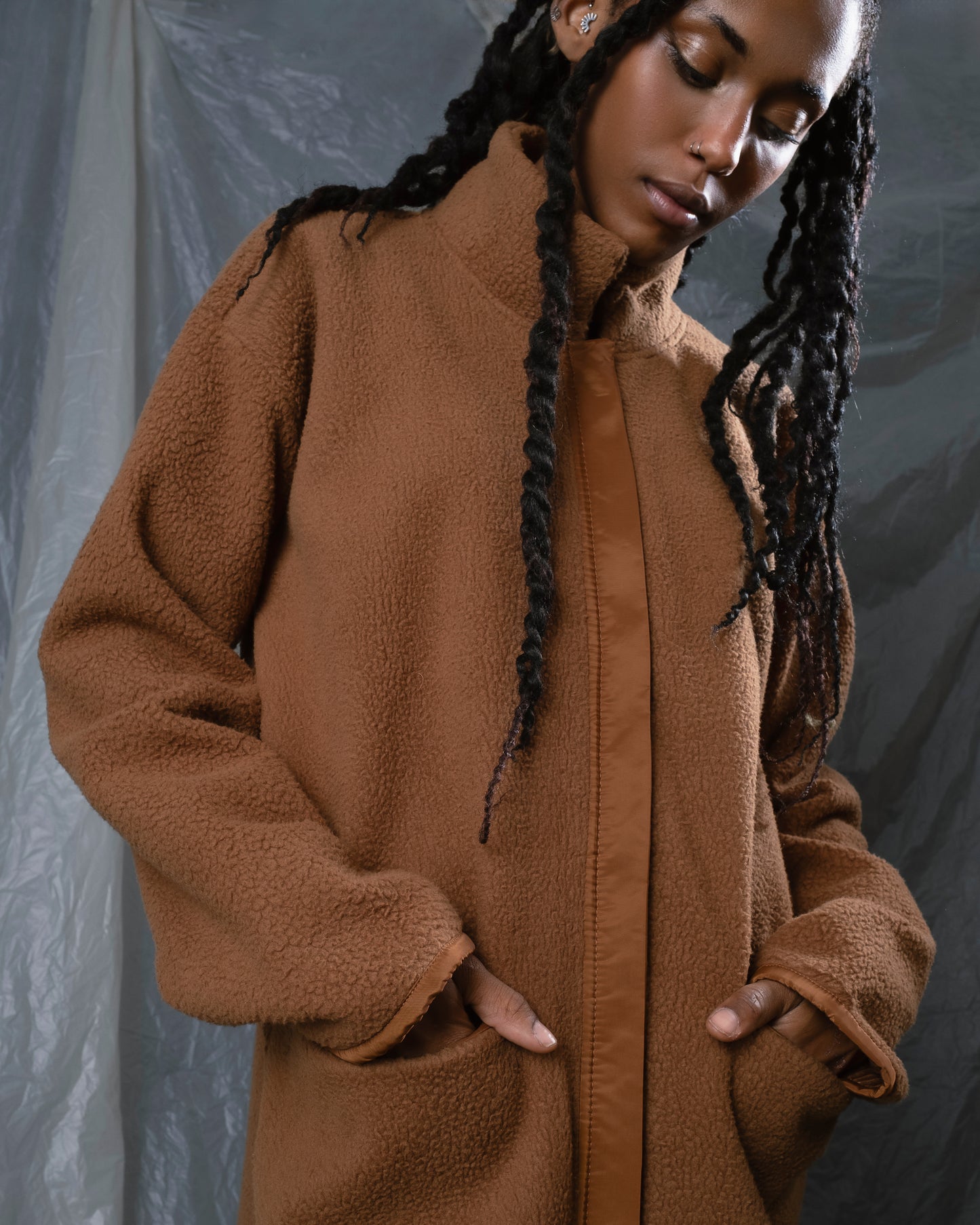 Brown fleece coat