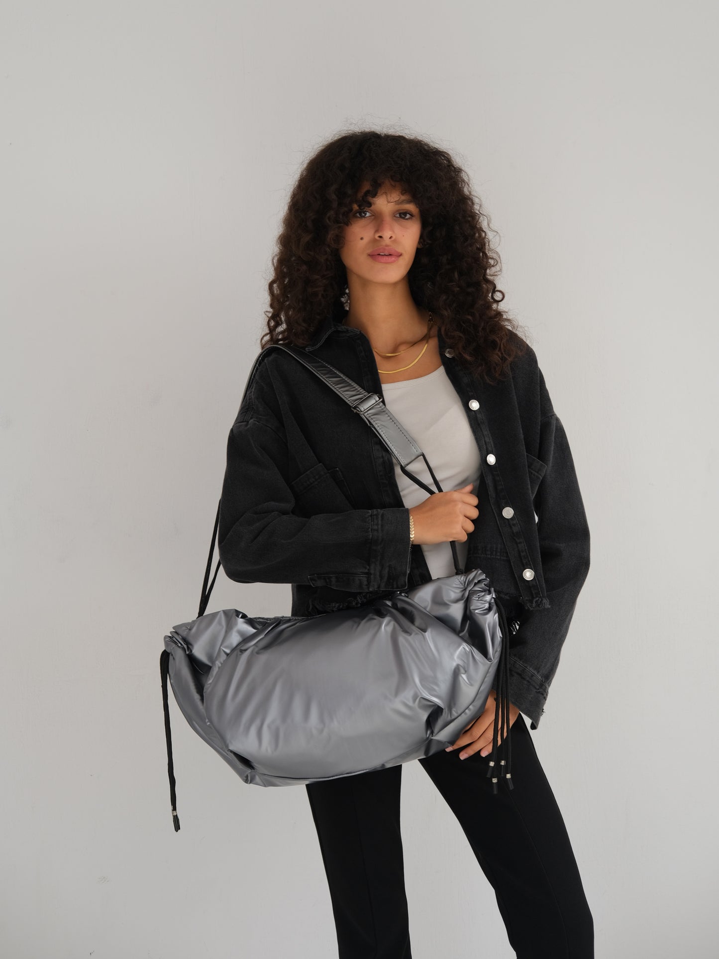 Large string bag - Dark Silver
