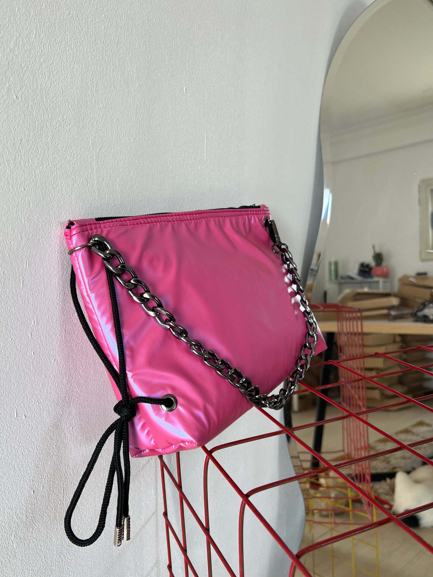 Eve bag metallic pink