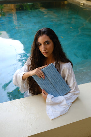 Lined clutch - Blue