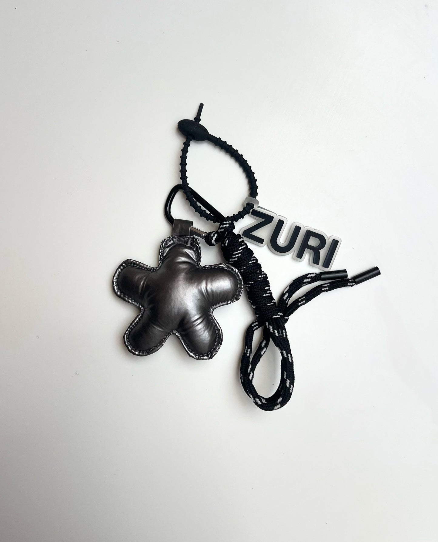 Flower charm - Dark silver