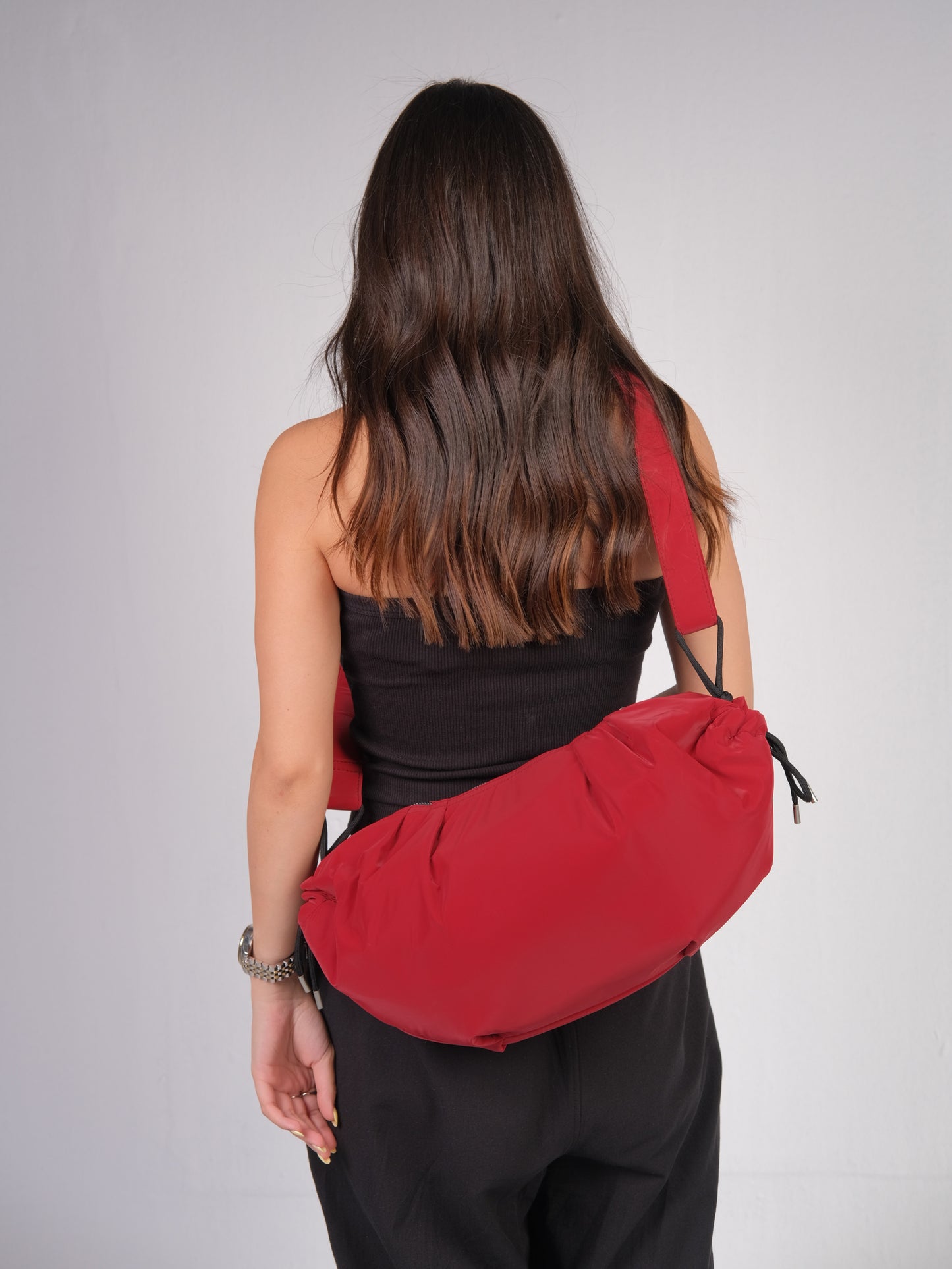 Medium String Bag - Deep Red