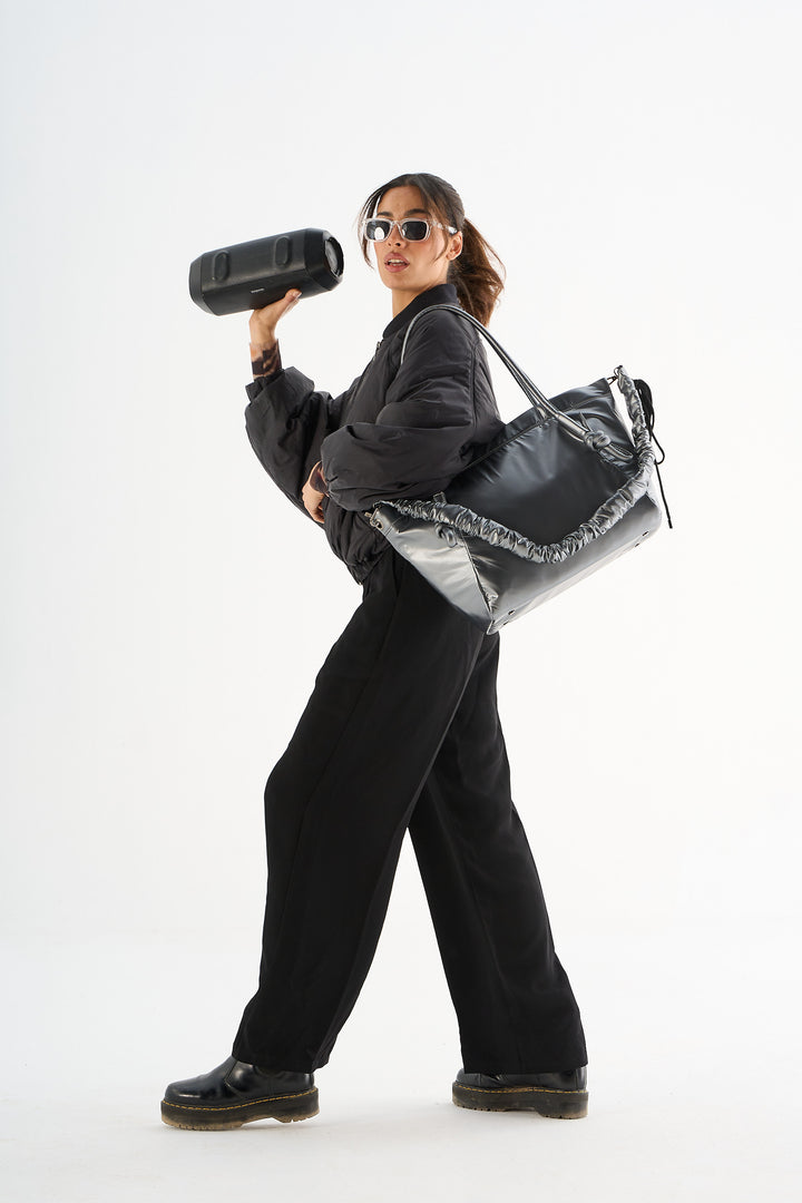 Via Tote - Dark Silver