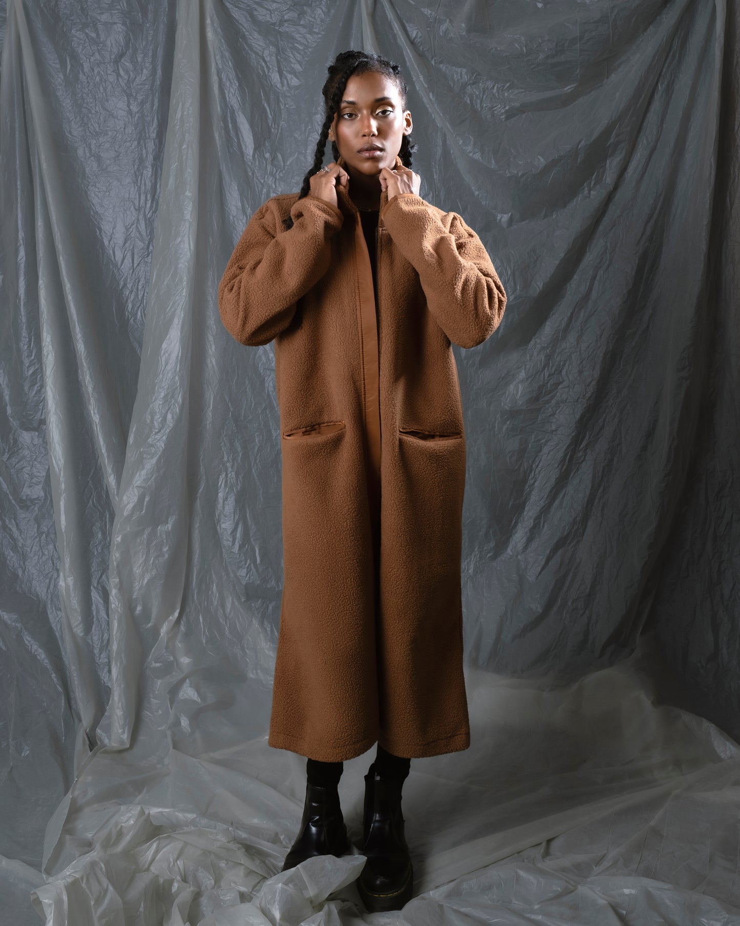 Brown fleece coat