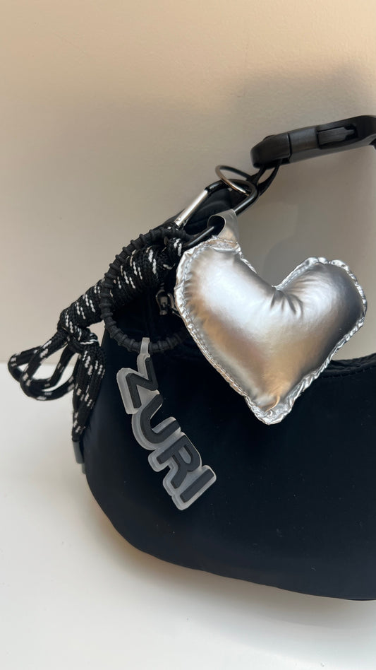 Heart charm - silver