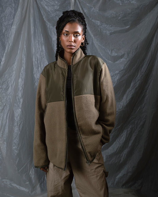 Waterproof - Fleece olive jacket