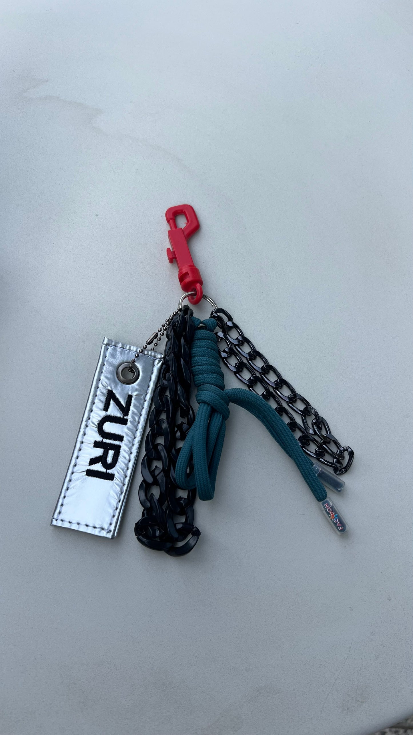 Bag charm - Silver x blue