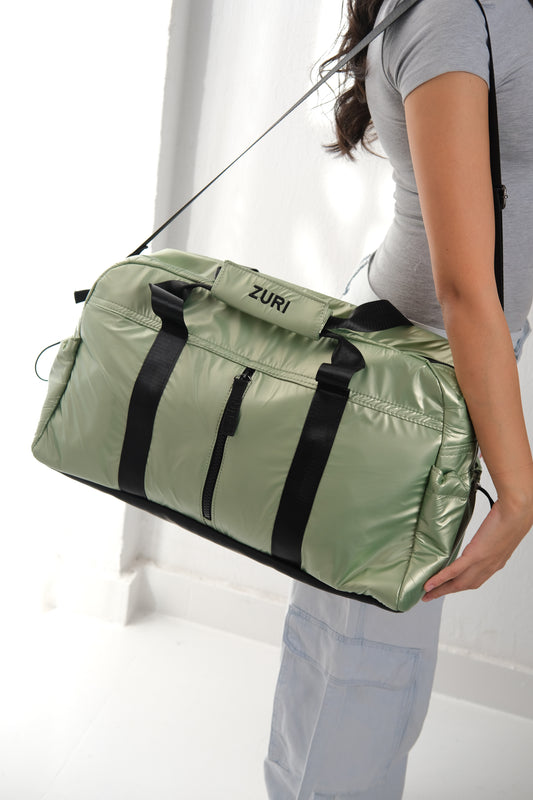 Luna Duffle- Metallic Green