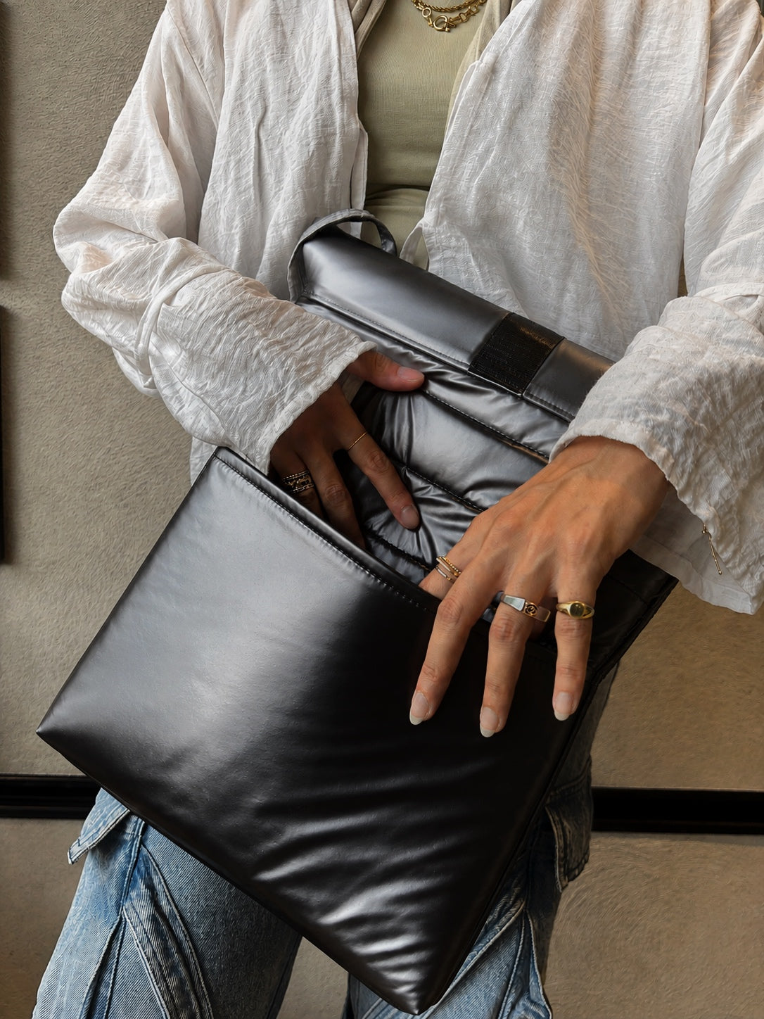 Laptop sleeve - Metallic Black