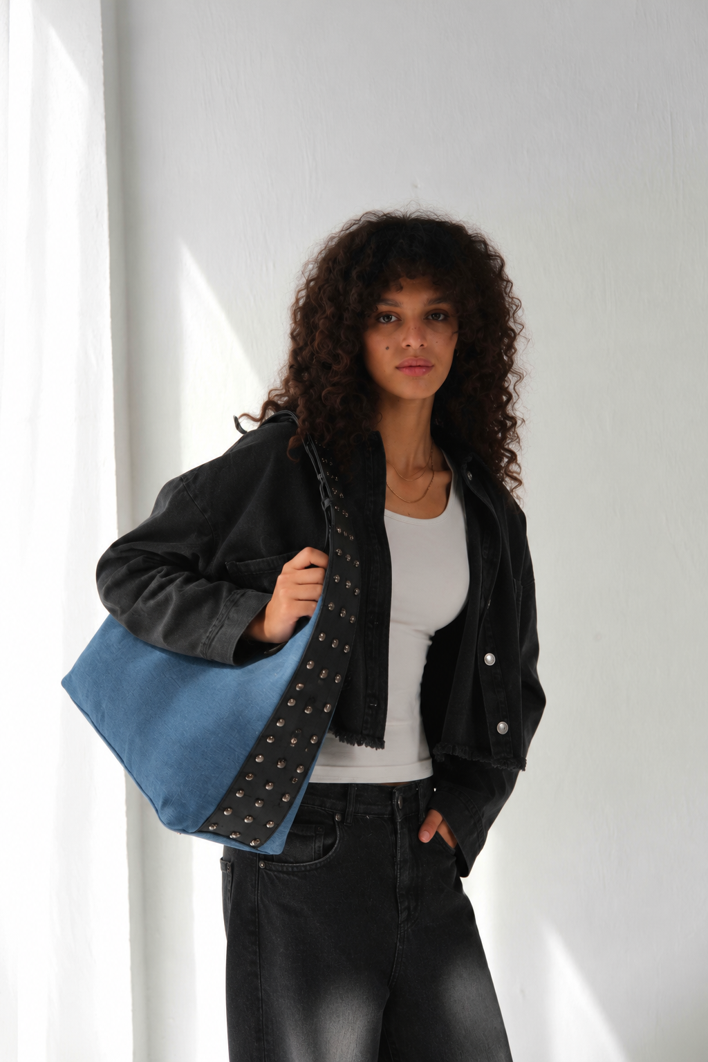 Kamara Grande Studs - Denim