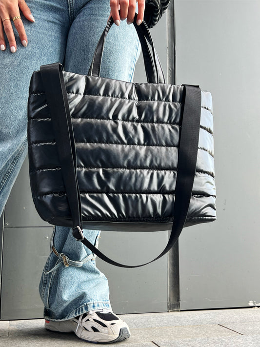 Black puffer Handbag